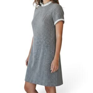 Vintage 1960s Nelly de Grab Wool Dress Rhinestone Pearl Trim Garfinckel